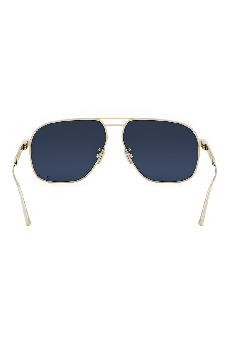 58mm Aviator Sunglasses, Alternate, color, SHINY GOLD / BLUE