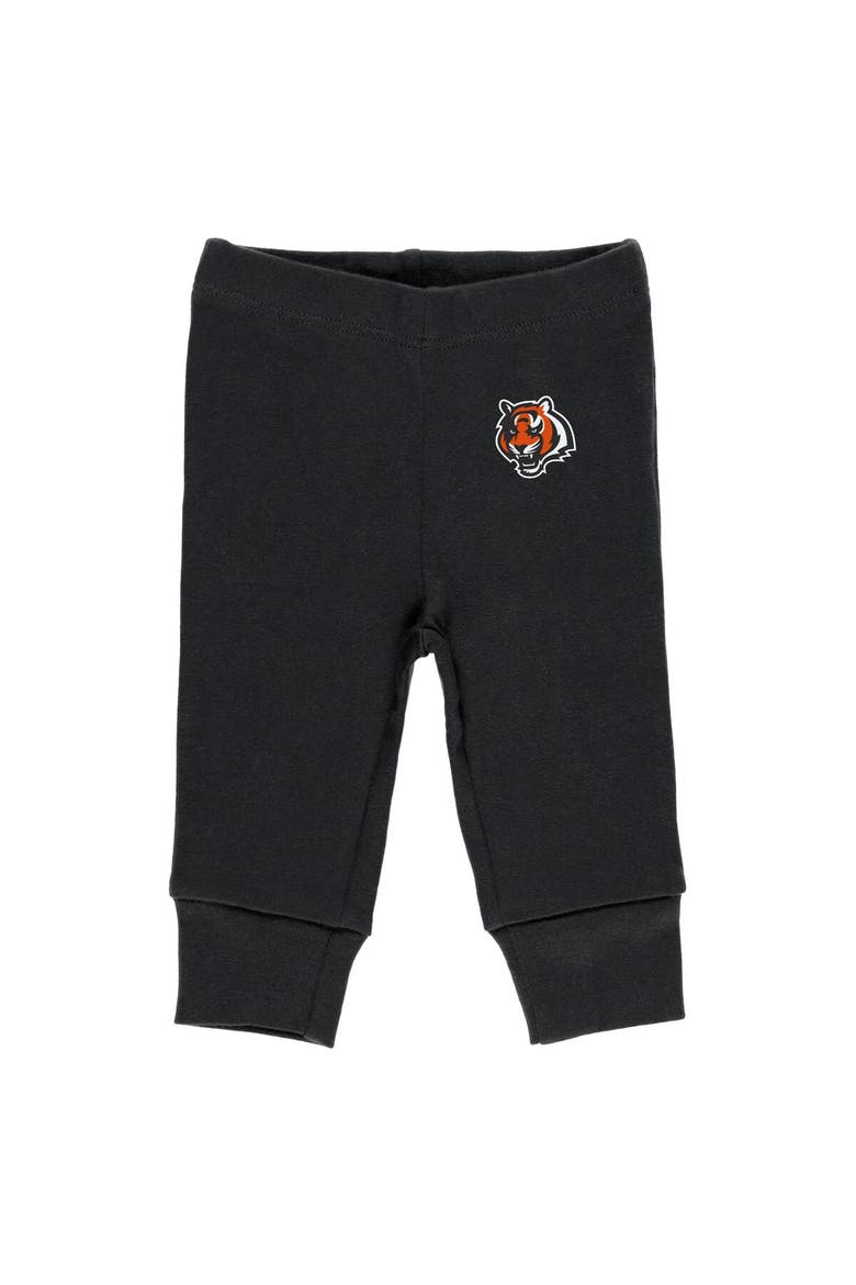 Newborn & Infant WEAR by Erin Andrews Gray/Black/White Cincinnati Bengals Three-Piece Turn Me Around Bodysuits & Pant Set, Alternate, color, Gray