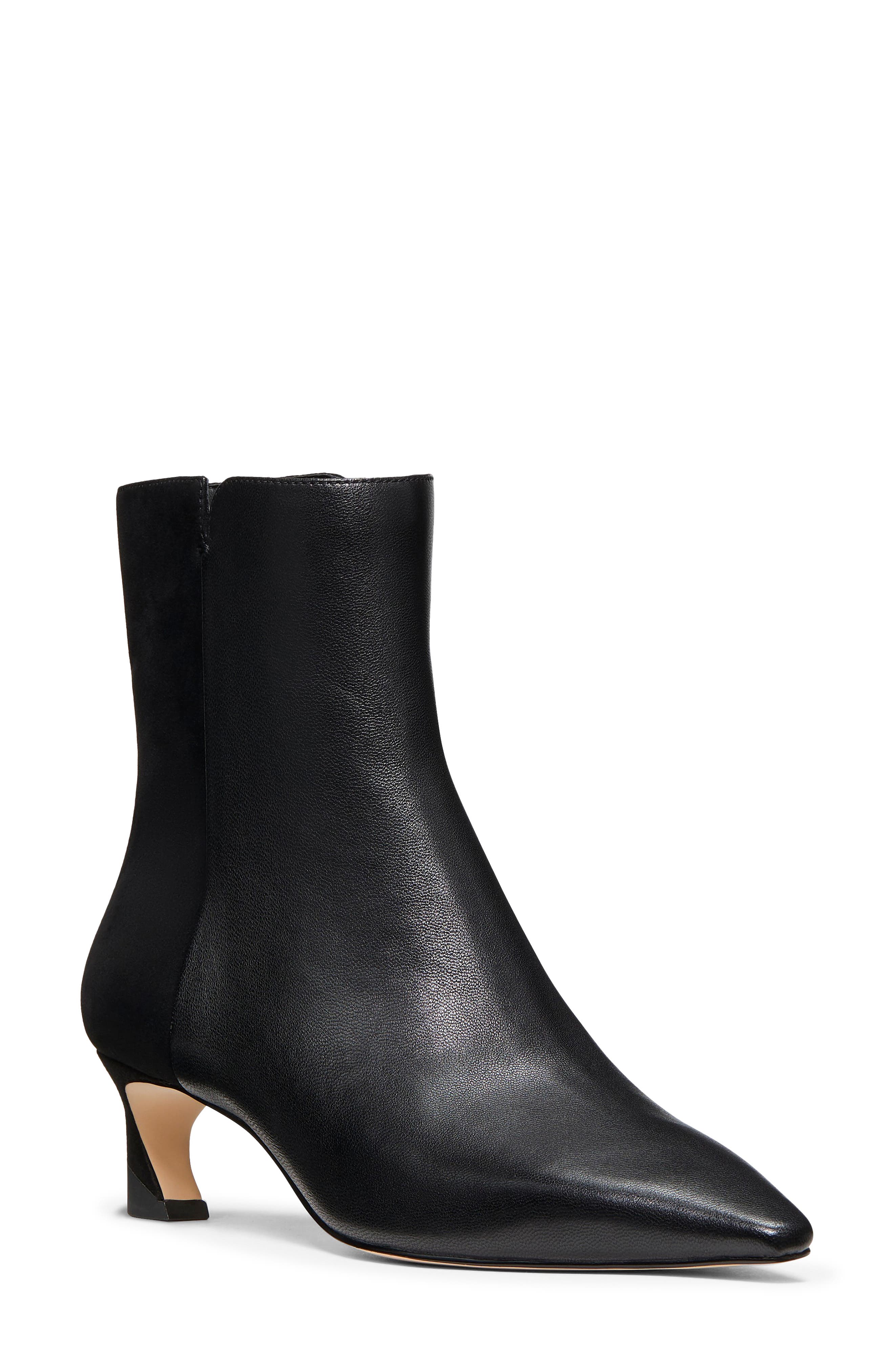 Viv Leather Bootie, Main, color, BLACK