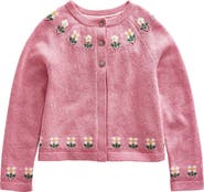 Mini Boden Kids' Embroidered Floral Cardigan
