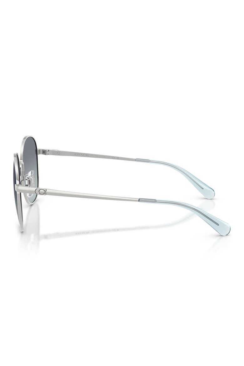 55mm Round Sunglasses, Alternate, color, SHINY SILVER / OCEAN GRADIENT