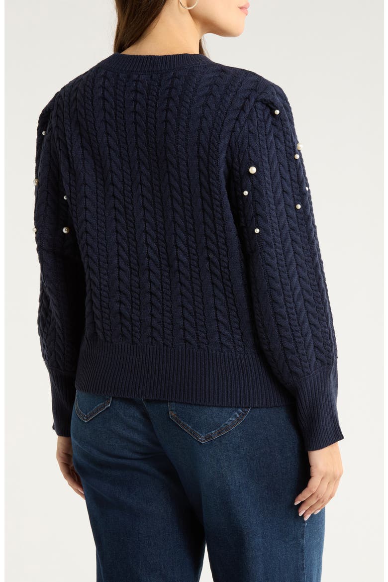 Toxey Cable Stitch Sweater, Alternate, color, NAVY