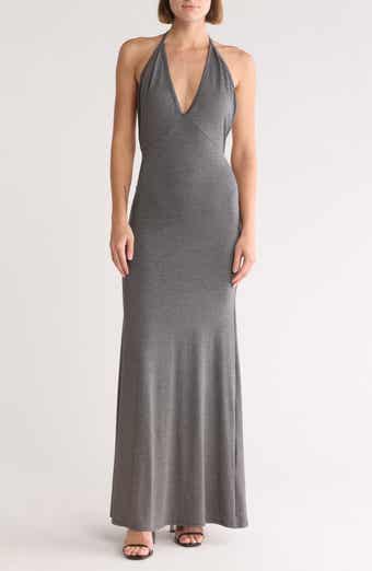 Plunge Neck Maxi Dress
