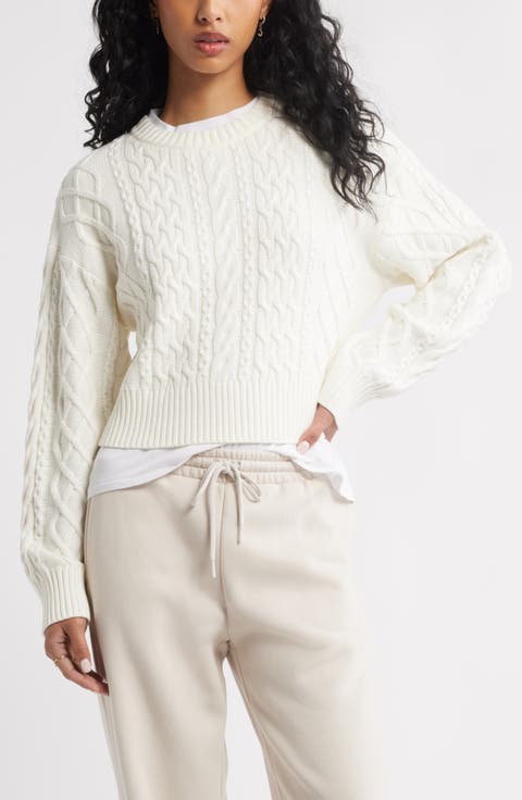 Women's Ivory Cable Knit & Fair Isle Sweaters | Nordstrom