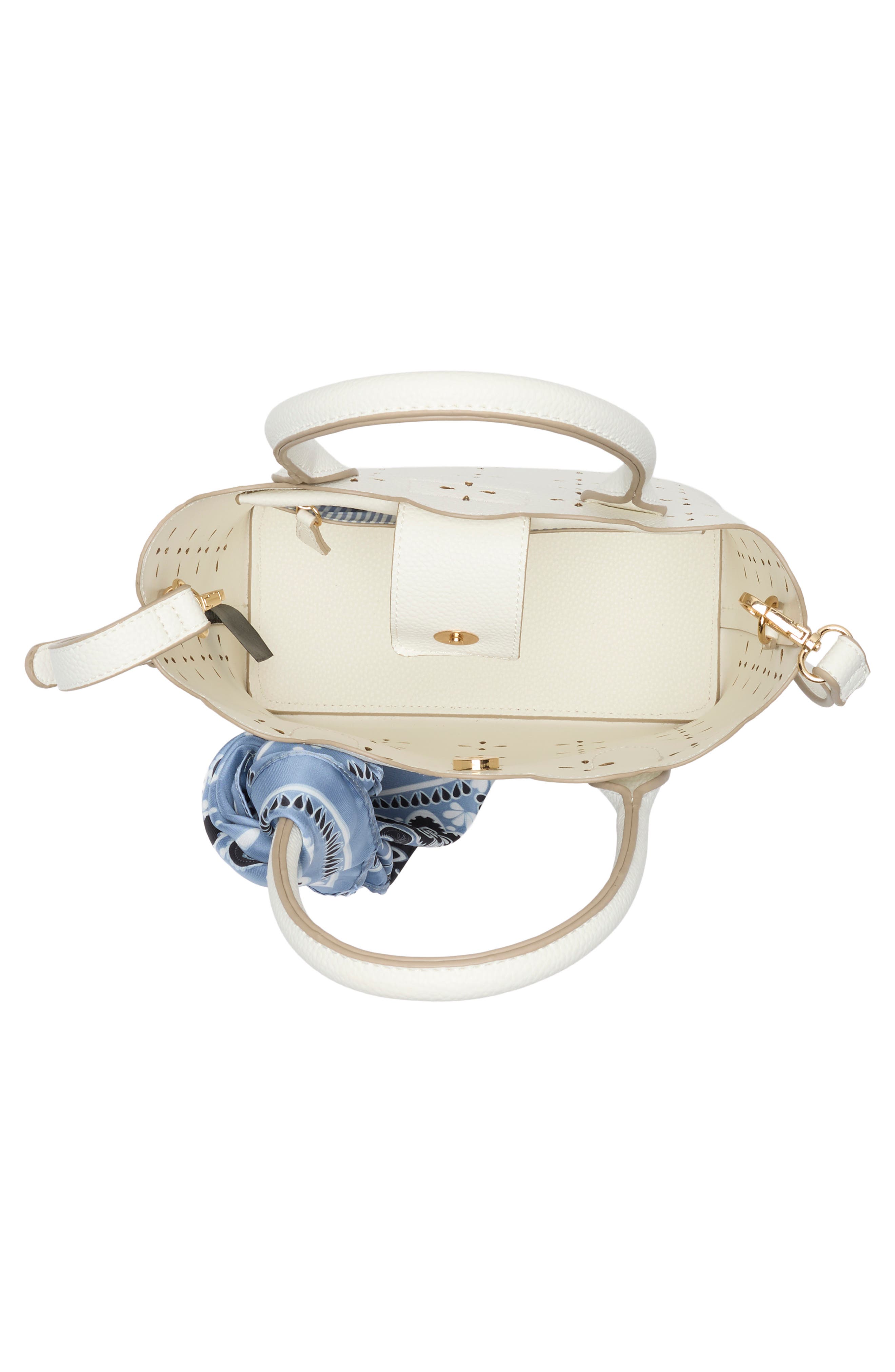 Scalloped Eyelet Crossbody Bag, Alternate, color, CHALK