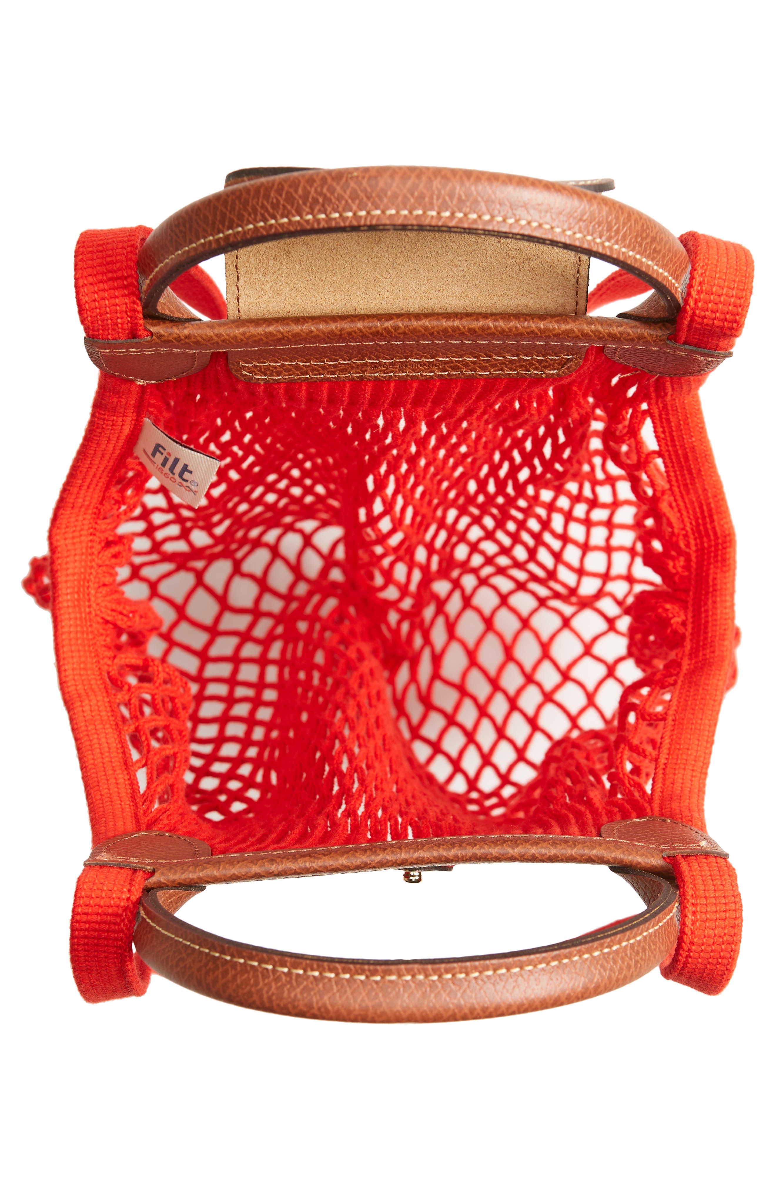 Longchamp Le Pliage Filet Knit Shoulder Bag, Alternate, color, Red