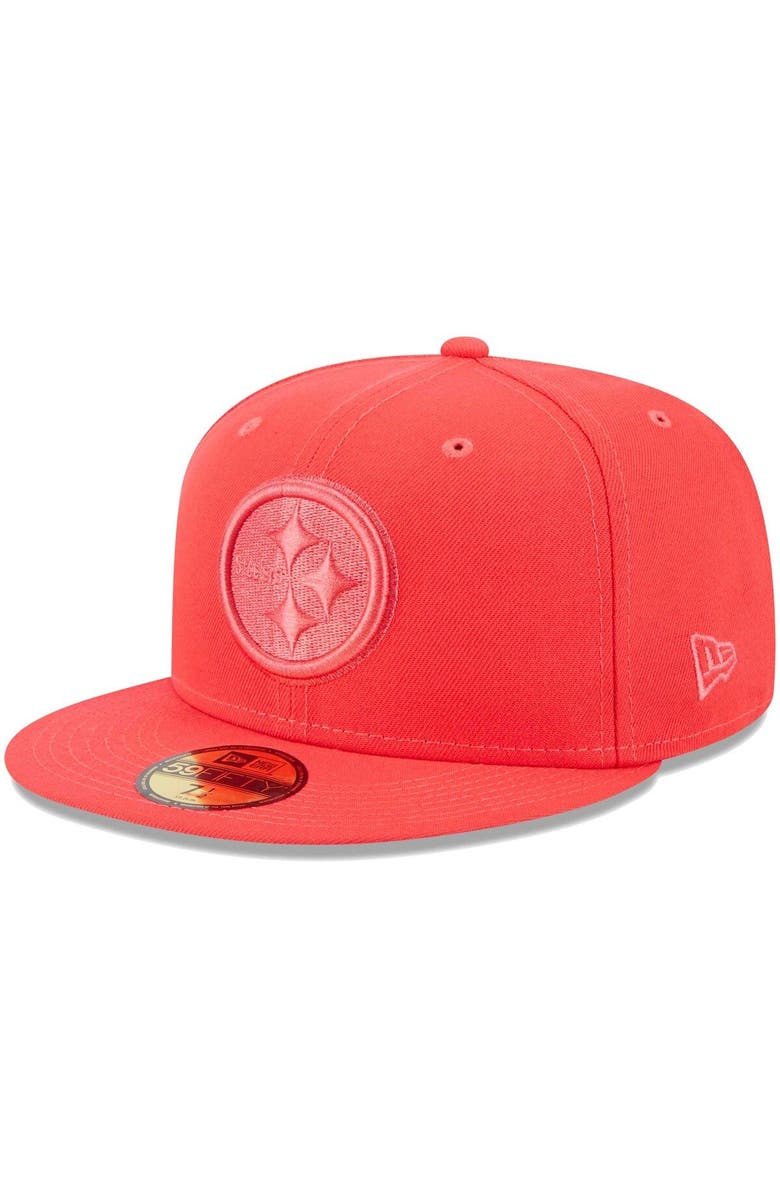New Era Men's New Era Red Pittsburgh Steelers Color Pack Brights 59FIFTY Fitted Hat, Main, color, 