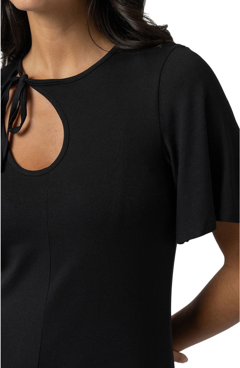 Saint + Sofia Freya Tie Dress, Alternate, color, Black