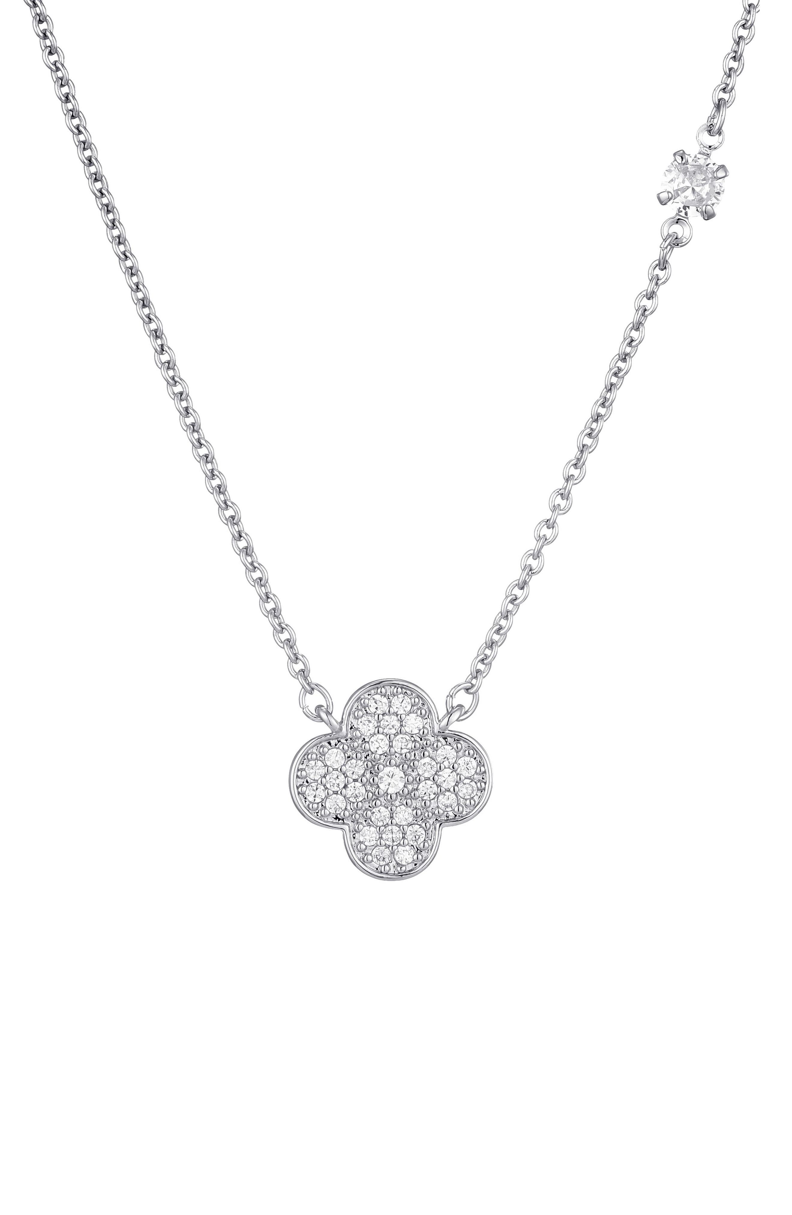 Adornia Pavé CZ Clover Pendant Necklace