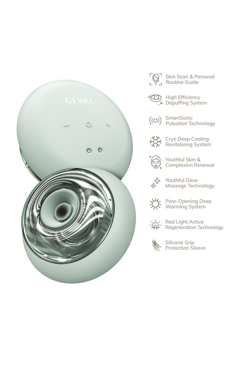 SmartAppGuided Sonic Cool & Warm Face and Body Massager | 9 in 1, Alternate, color, Green