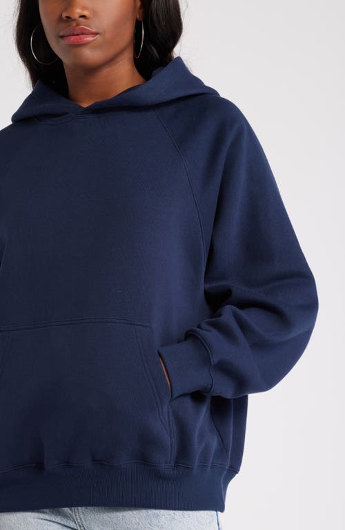 Bp. Fleece Detail Oversize Raglan Hoodie In Blue