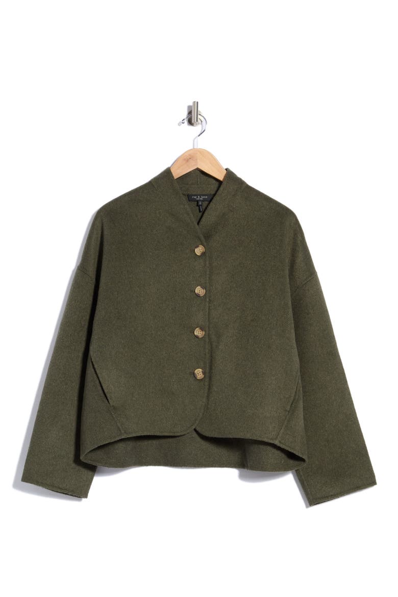 Sherri Wool Blend Jacket, Alternate, color, ARMY GREEN