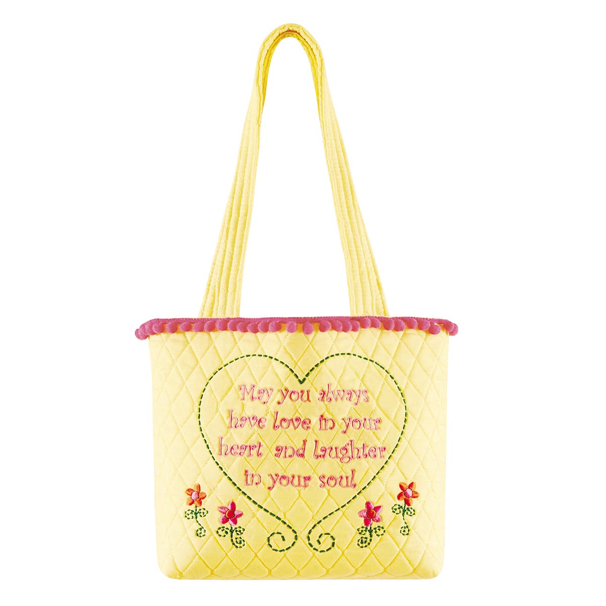 May You Always.. Ruffle Tote, Main, color, Yellow