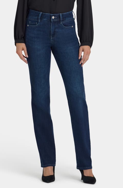 NYDJ Marilyn Paneled Seam Straight Leg Jeans (Regular & Petite)