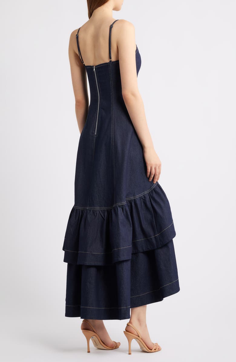 FREEMARKET Tiered High-Low Denim Dress, Alternate, color, Denim