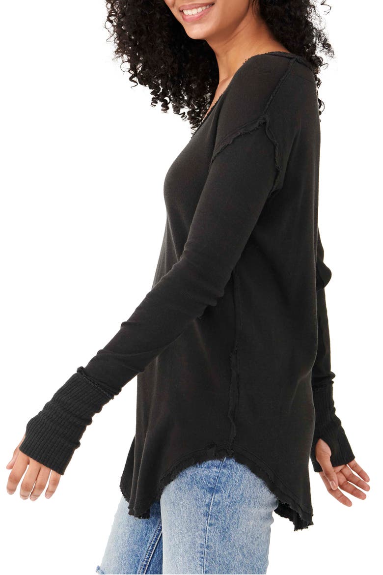 Colby Raw Edge Top, Alternate, color, BLACK