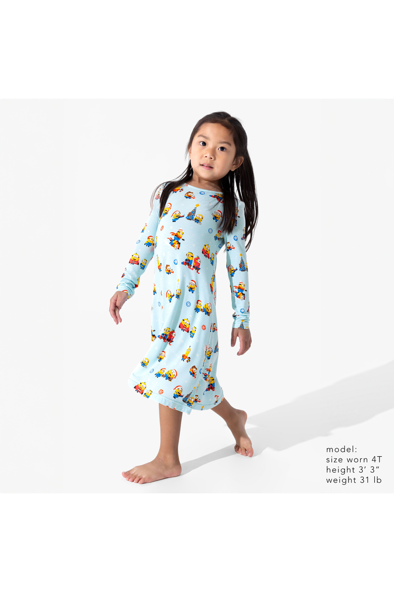 Kids' Merry Minions Holiday Long Sleeve Dress, Alternate, color, Merry Minions Holiday