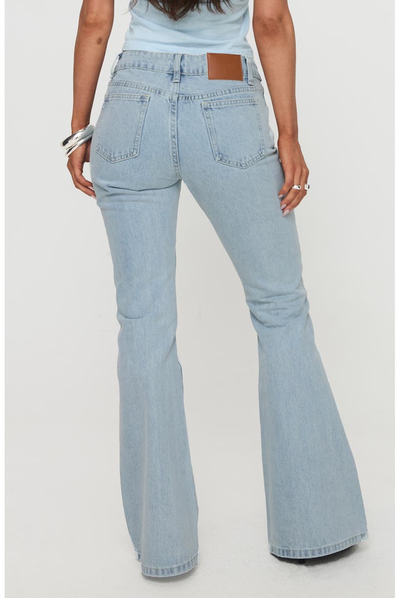 Echo Valley Belted Low Rise Flare Jeans, Alternate, color, LIGHT WASH