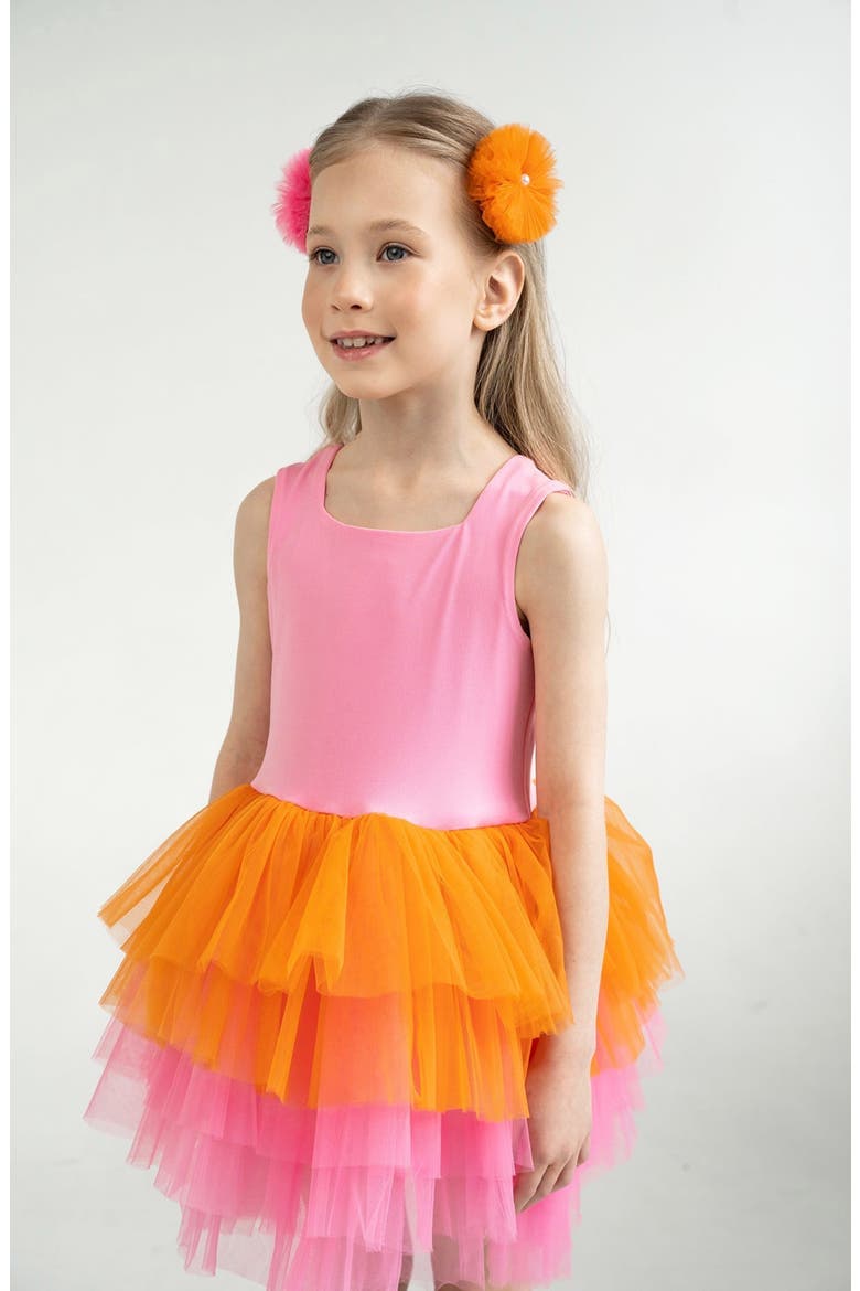 Peony Sleeveless Fluffy Tutu Dress, Alternate, color, Purple Bloom