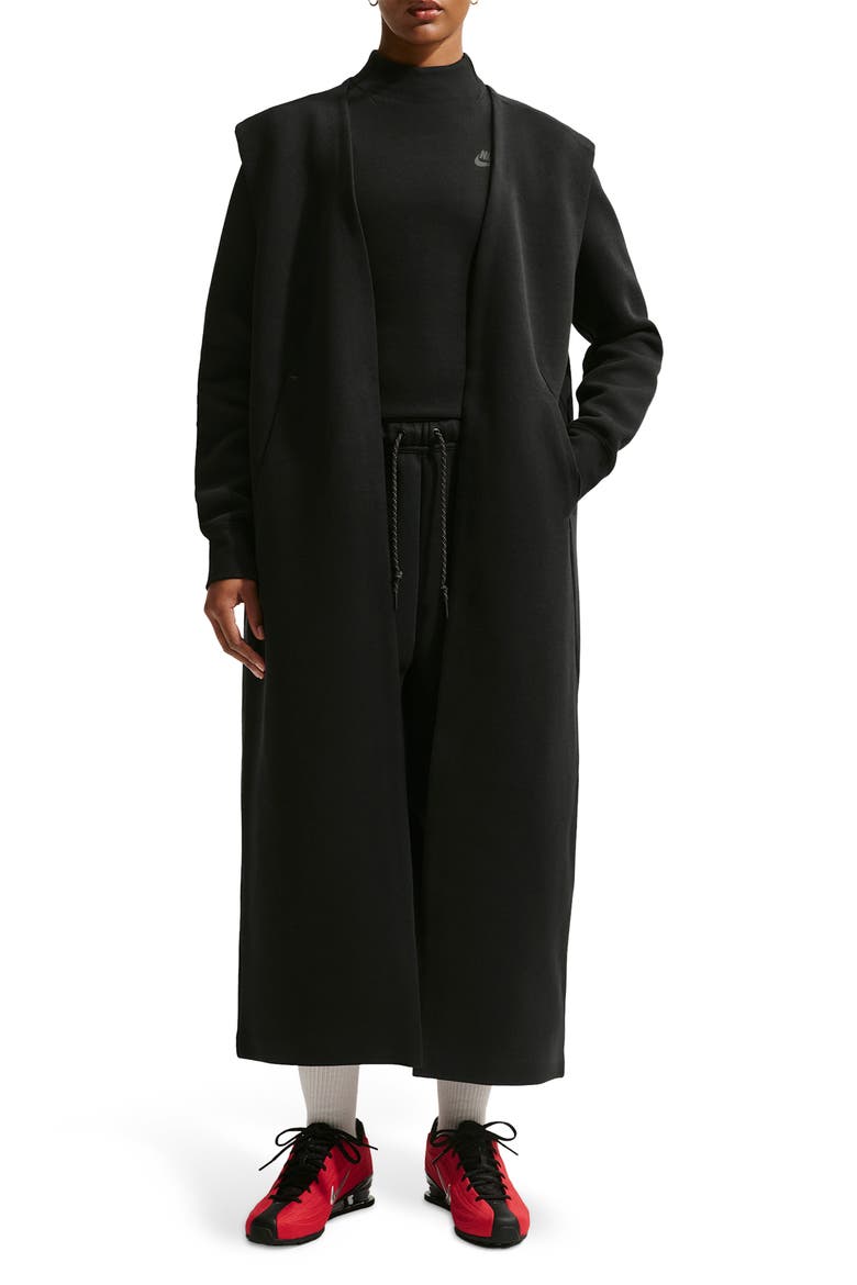 Oversized Sleeveless Tech Fleece Duster, Main, color, BLACK/ BLACK