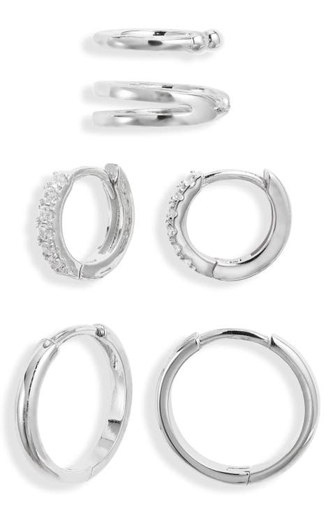 Dainty Ear Cuff & Huggie Hoop Earring Set