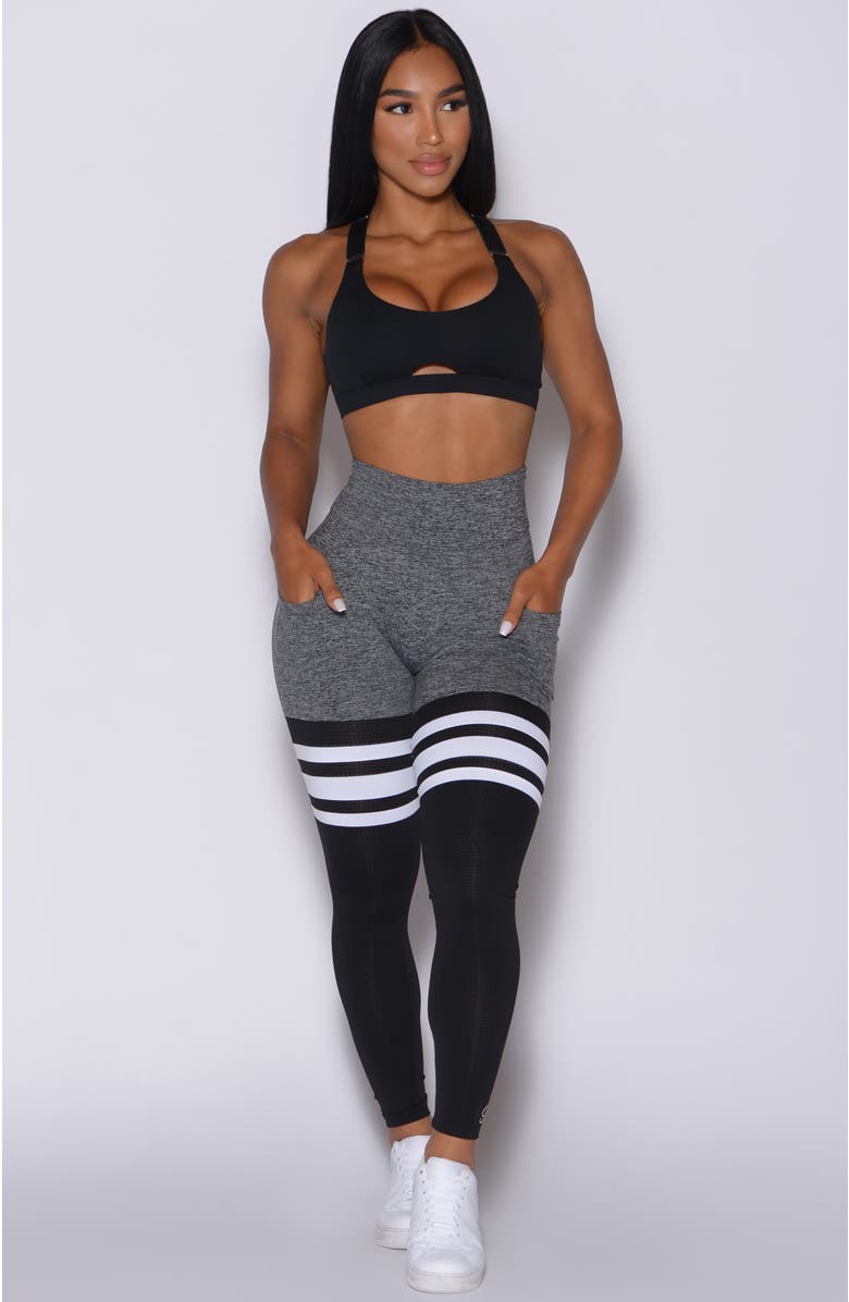 Bombshell Sportswear Scrunch Thigh Highs, Alternate, color, Grey & Black