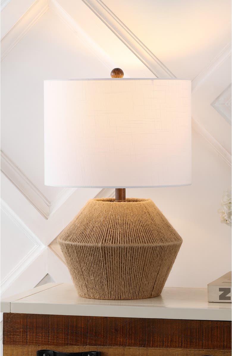 JONATHAN Y Alma 21.75" Coastal Rustic Iron/Rope LED Table Lamp, Brown, Alternate, color, Brown