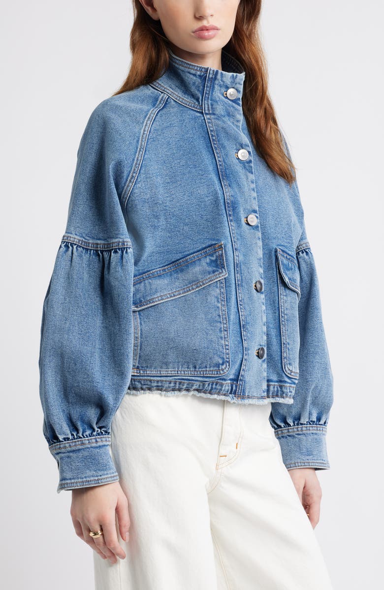 Treasure & Bond Blouse Sleeve Denim Jacket, Alternate, color, Medium Wash