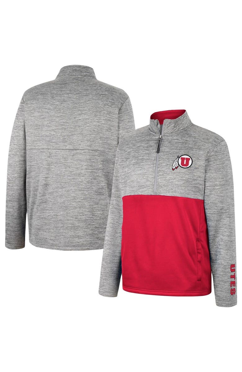 COLOSSEUM Men's Colosseum Gray Utah Utes John Half-Zip Jacket, Main, color, 