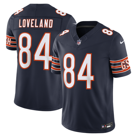 Men's Nike Colston Loveland Navy Chicago Bears Team Vapor F.U.S.E. Stitched Limited Jersey
