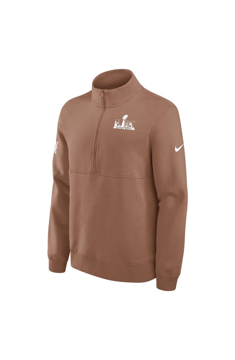 Nike Men's Nike Brown Super Bowl LX Half-Zip Pullover, Alternate, color, Brown