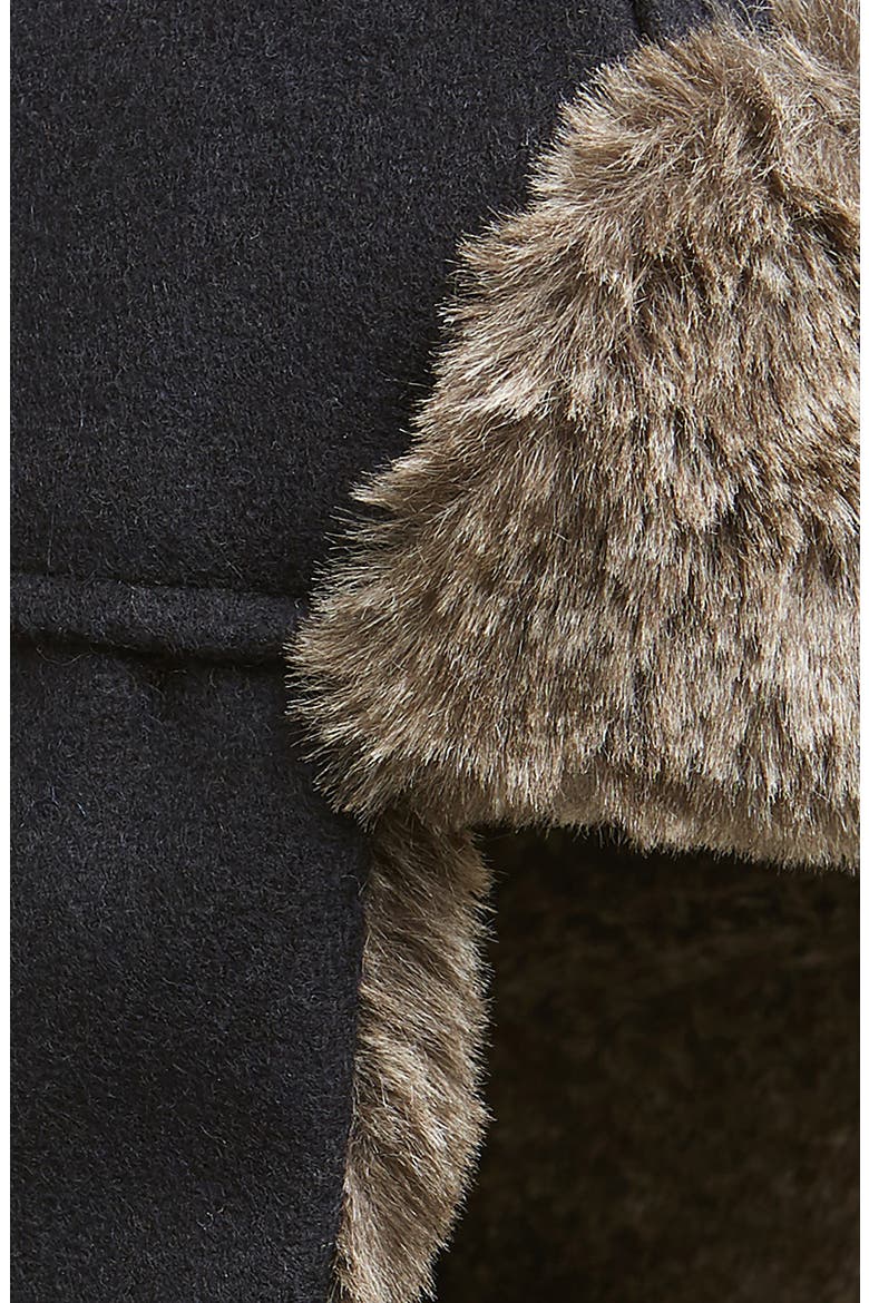 Faux Fur Trapper Hat, Alternate, color, NAVY