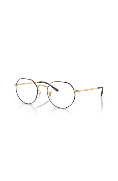 Ray Ban Ray-ban 51mm Irregular Optical Glasses In Gold