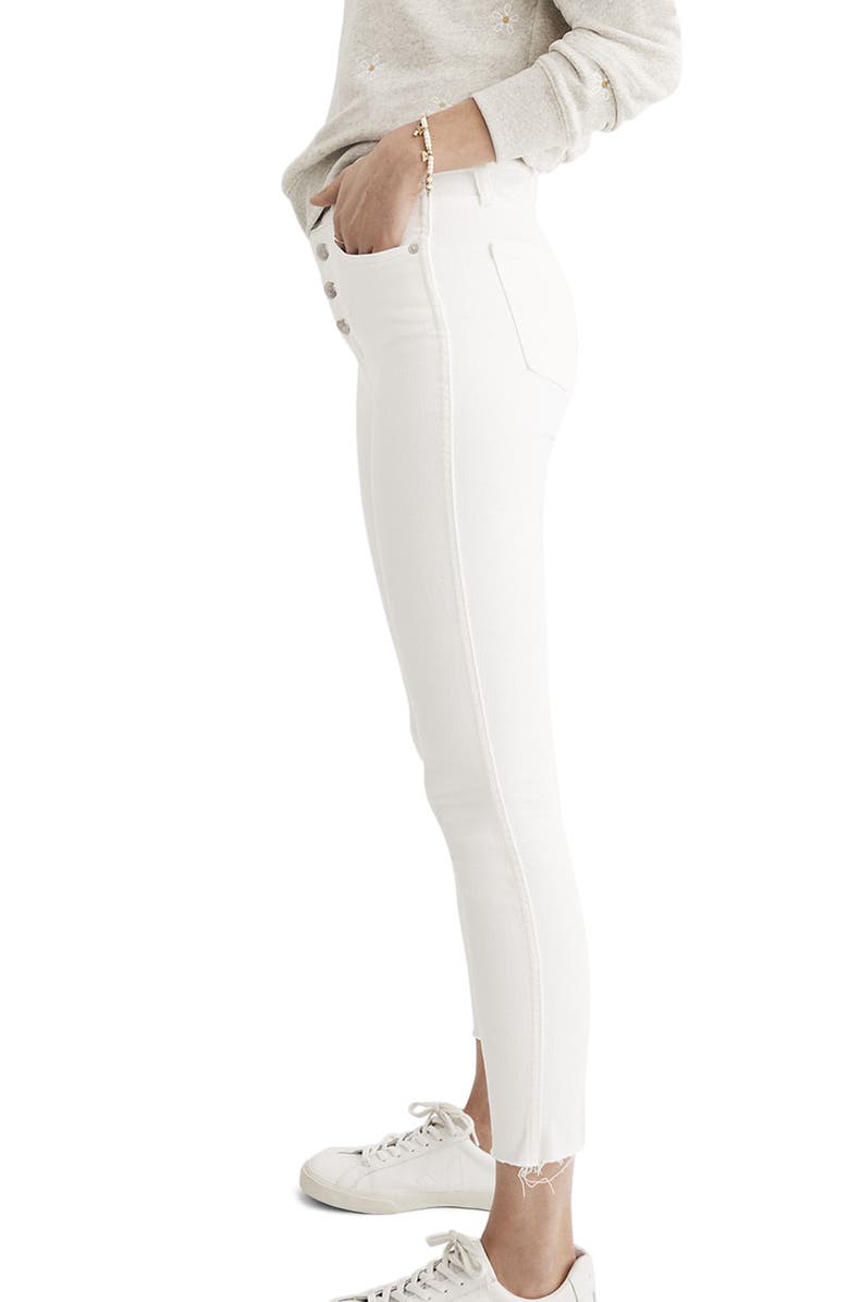 Madewell 10-Inch Button High Waist Crop Skinny Jeans, Alternate, color, 