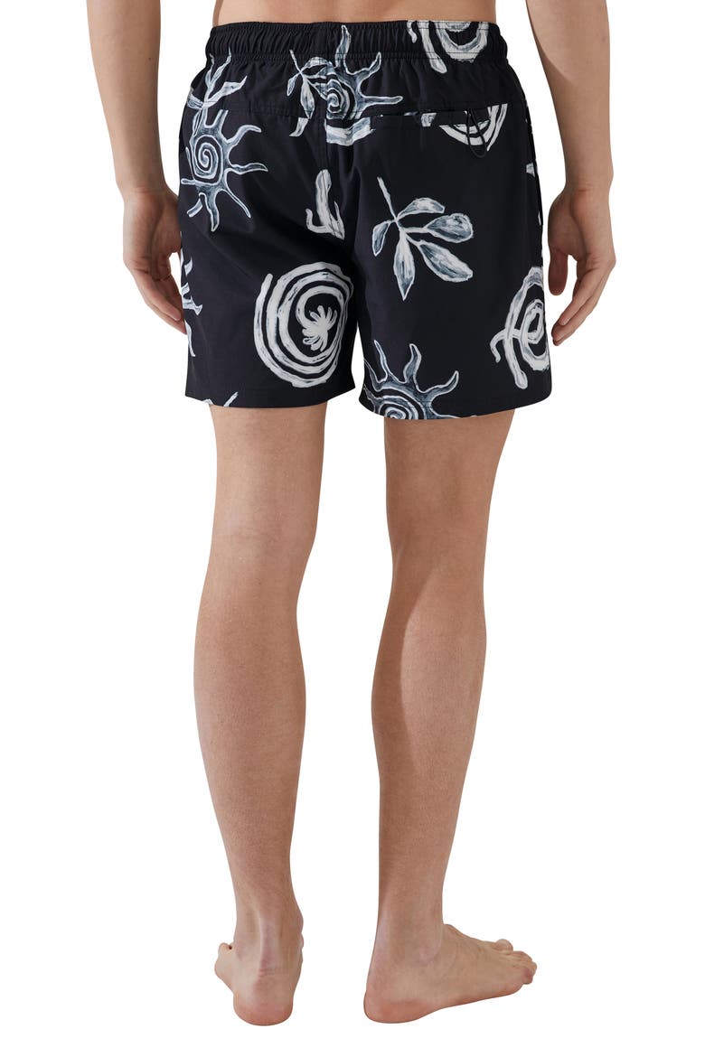 Stretch Swim Trunks, Alternate, color, BLACK PARADISO PRINT