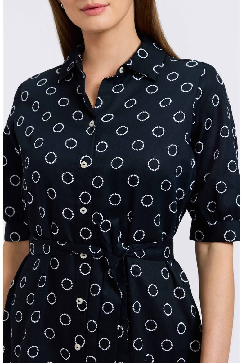 Esther Circle Print Cotton Shirtdress, Alternate, color, BLACK/ WHITE