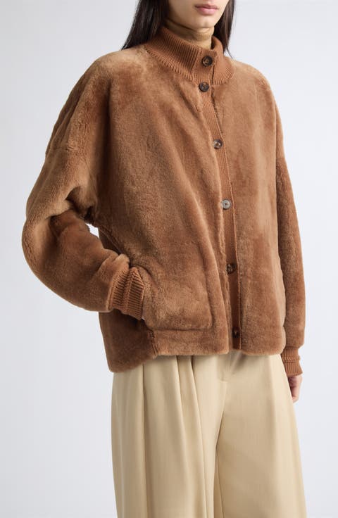 Reversible Genuine Shearling Bomber Jacket