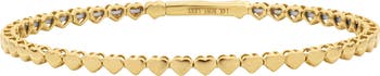 14K Gold Heart Flexible Bracelet
