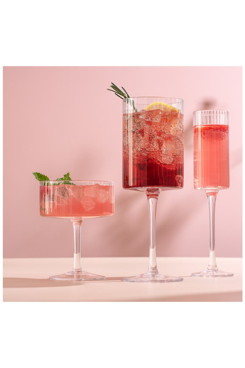20-Piece Elle Fluted Glass Set, Alternate, color, CLEAR