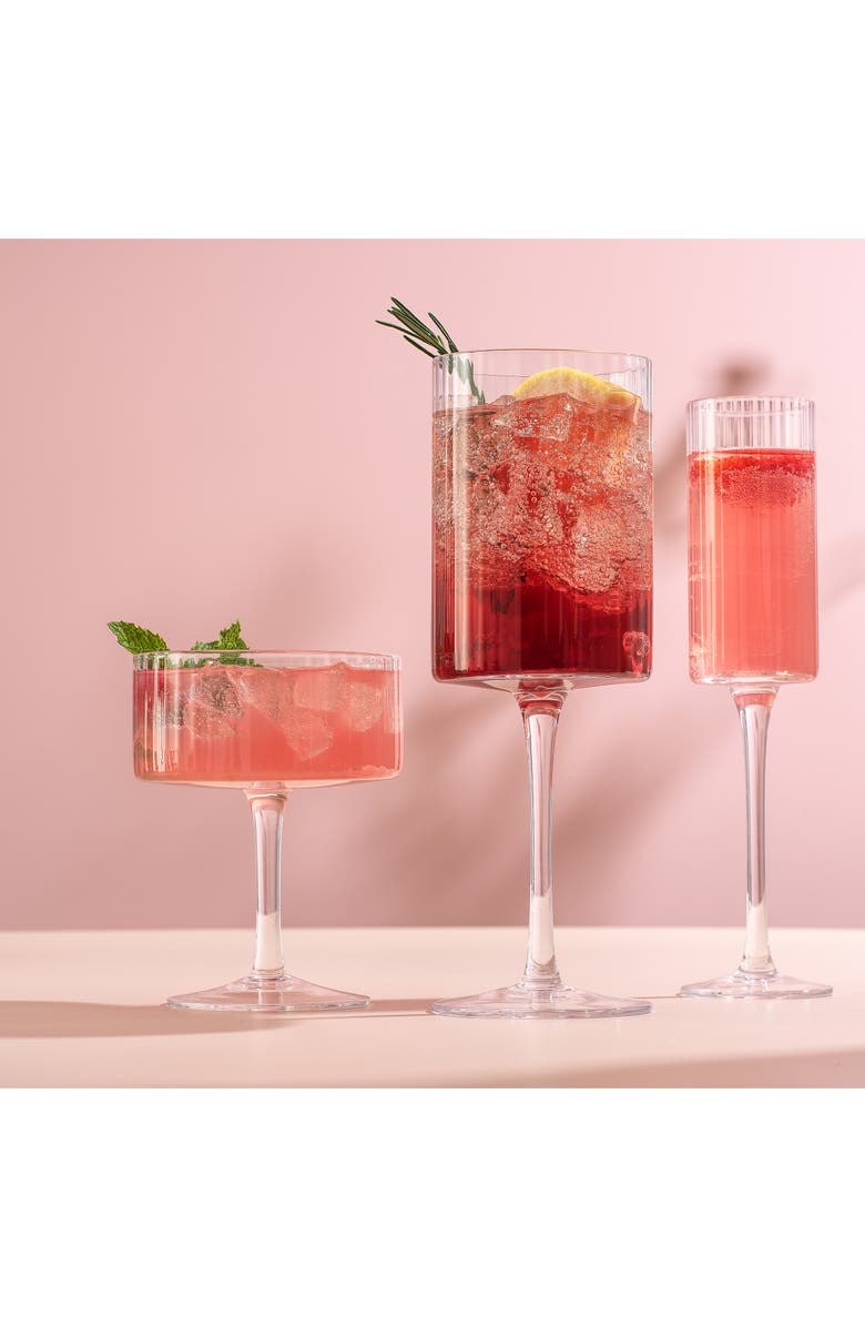 JoyJolt 20-Piece Elle Fluted Glass Set, Alternate, color, Clear