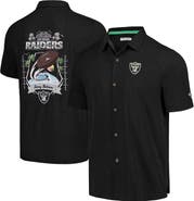 Tommy Bahama Men's Tommy Bahama Black Las Vegas Raiders Tidal Kickoff Camp Button-Up Shirt