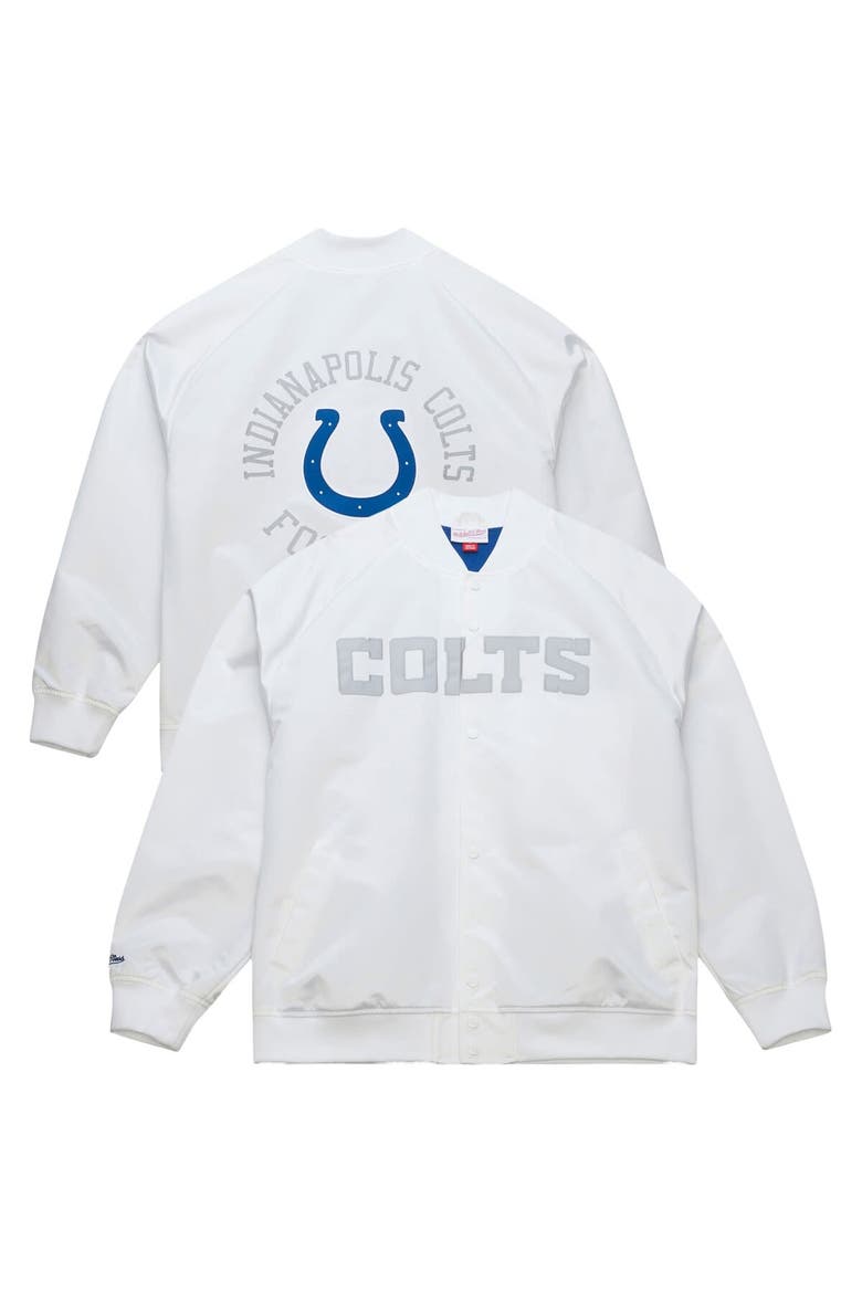 Men's Mitchell & Ness  White Indianapolis Colts Double Clutch Raglan Full-Snap Jacket, Main, color, White