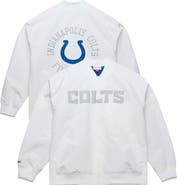 Mitchell & Ness Men's Mitchell & Ness White Indianapolis Colts Double Clutch Raglan Full-Snap Jacket