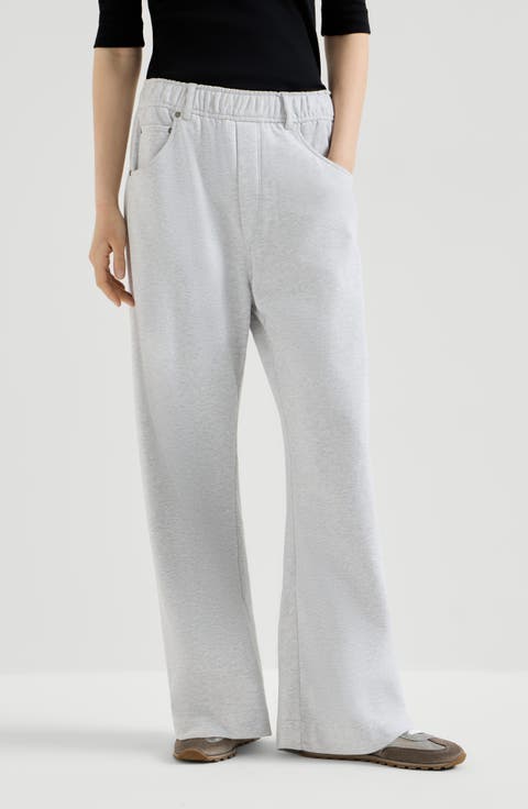 Cotton smooth French terry trousers