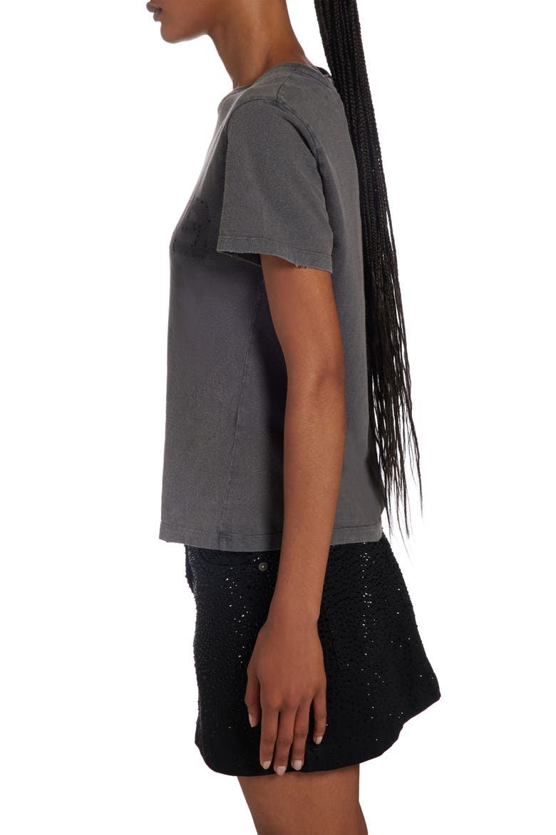 Distressed Upside Down Logo Cotton Graphic T-Shirt, Alternate, color, ANTHRACITE