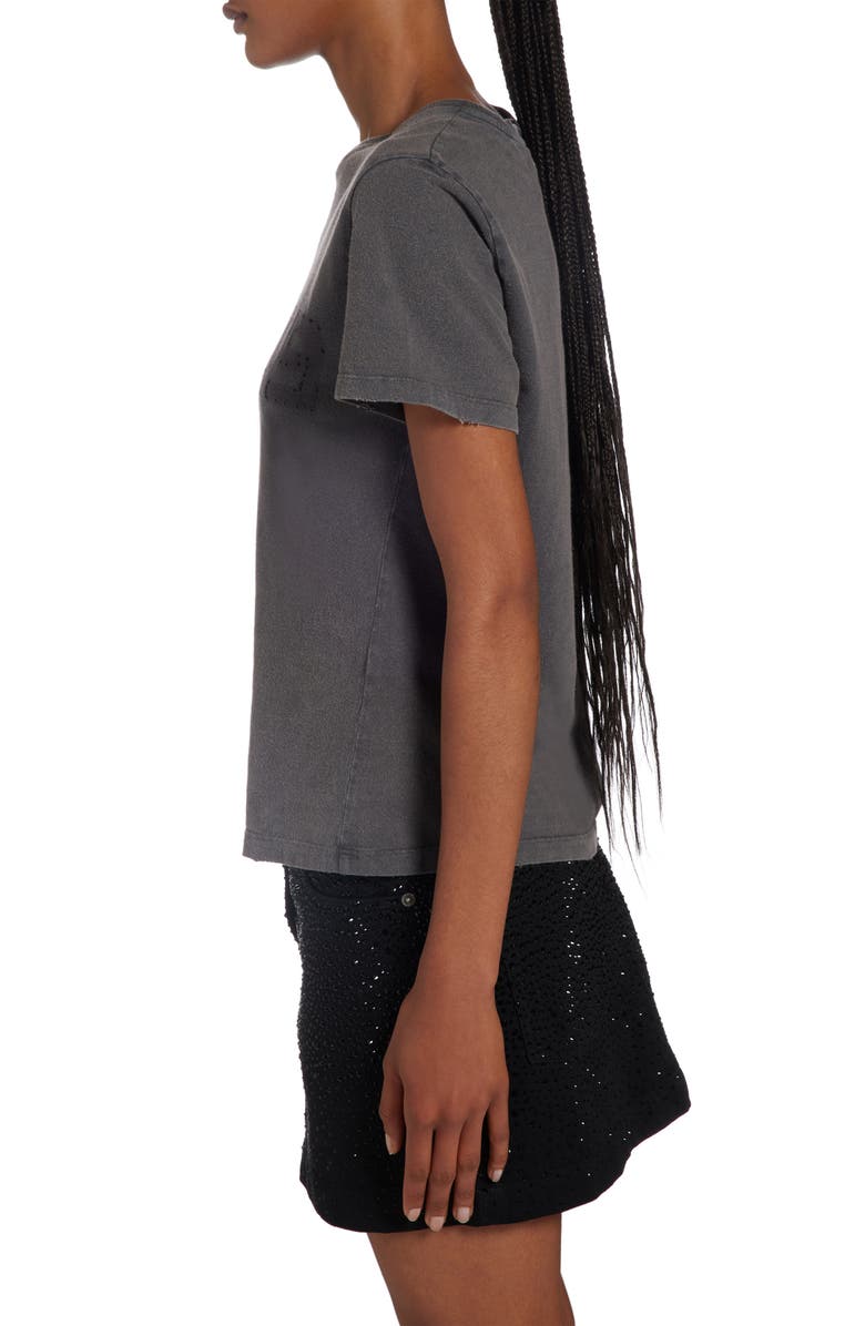 Golden Goose Distressed Upside Down Logo Cotton Graphic T-Shirt, Alternate, color, Anthracite