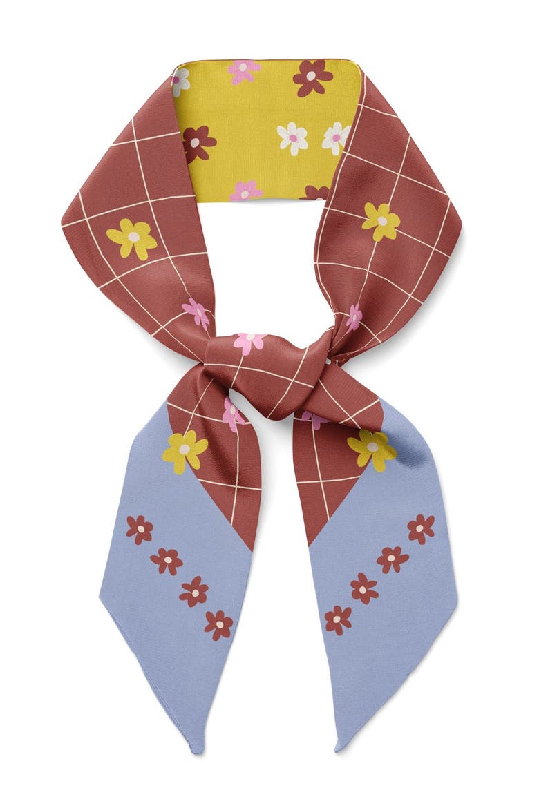 Chat Au Chocolat Twilly Ribbon Scarf, Alternate, color, Multicolor