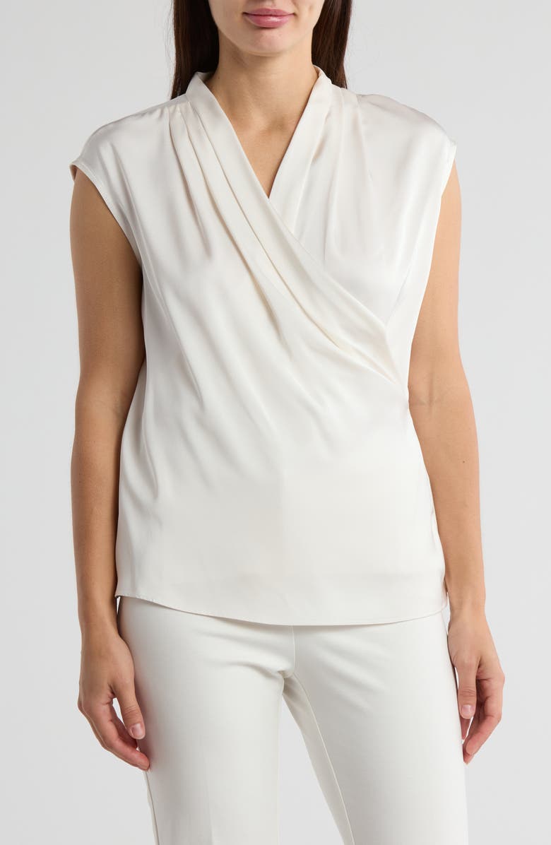 Calvin Klein Gathered Charmeuse Top, Main, color, 