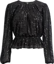 PAIGE Vilma Sequin Peplum Top