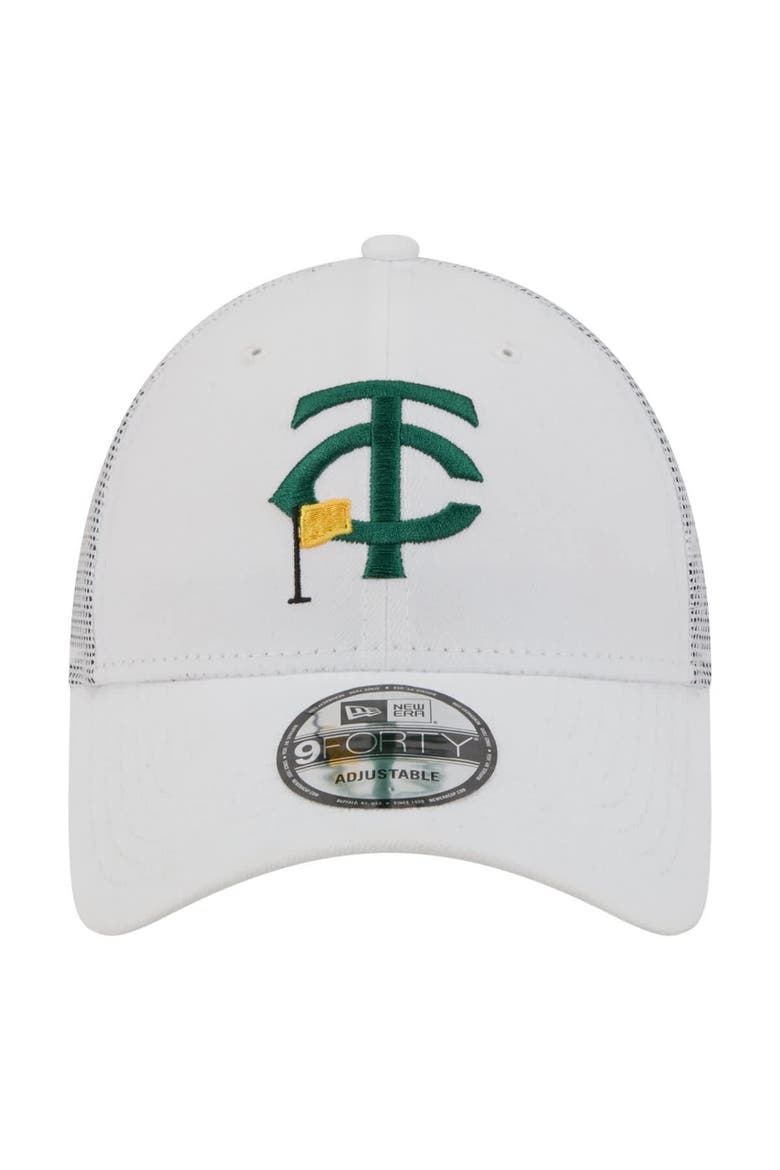 Men's New Era  White Minnesota Twins Flag 9FORTY Trucker Adjustable Hat, Alternate, color, White